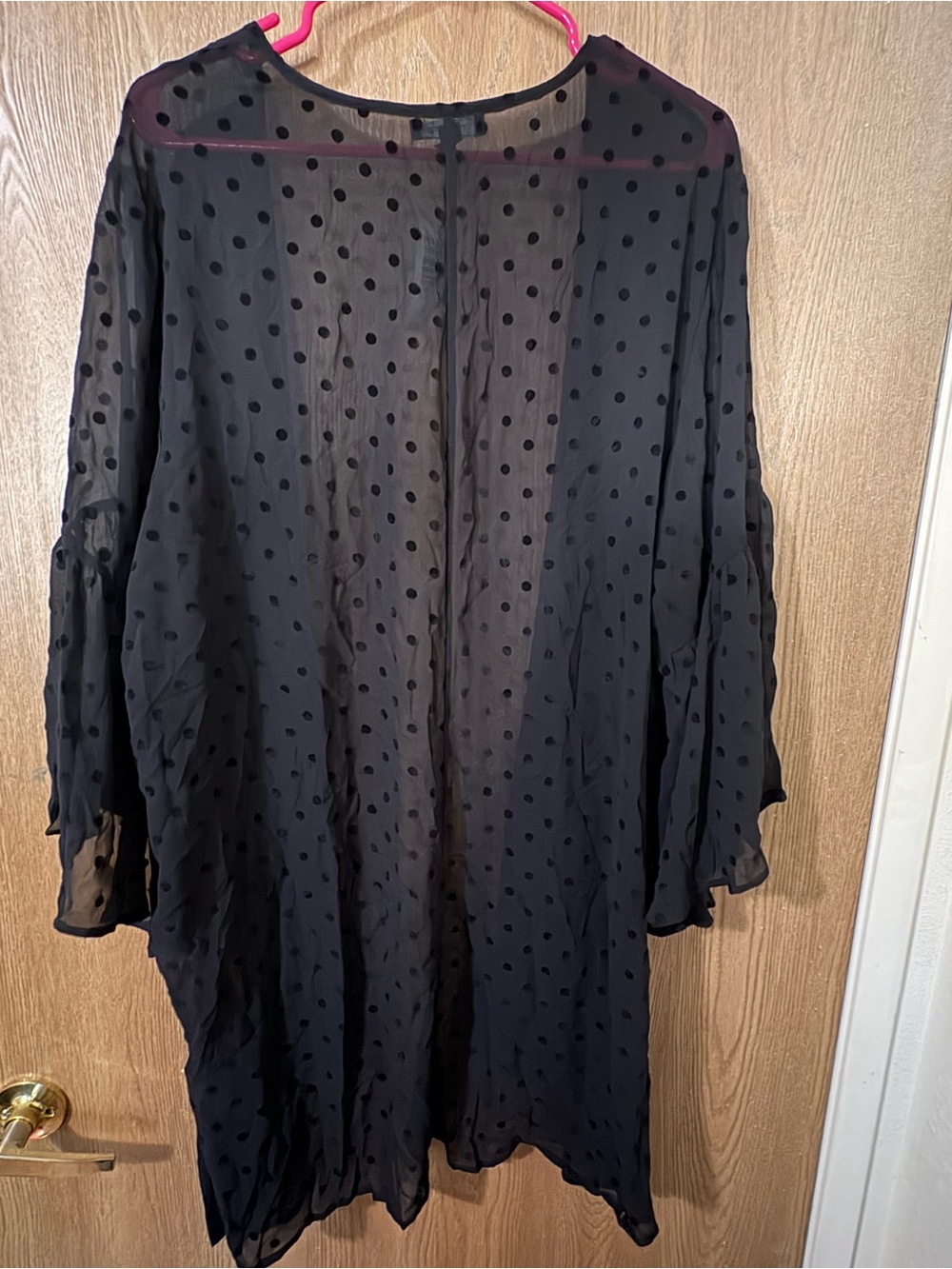 torrid Black Sheer Polka Dot Chiffon Kimonowrap - Picture 3 of 4